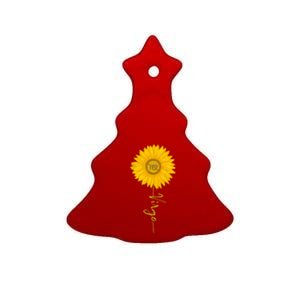 Virgo Sunflower Zodiac Sign Floral Horoscope Gift Ceramic Tree Ornament