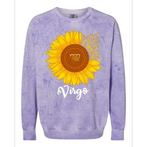 Virgo Sunflower Zodiac Sign Floral Astrology Gift Colorblast Crewneck Sweatshirt