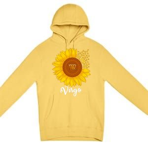 Virgo Sunflower Zodiac Sign Floral Astrology Gift Premium Pullover Hoodie