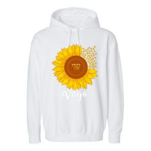 Virgo Sunflower Zodiac Sign Floral Astrology Gift Garment-Dyed Fleece Hoodie