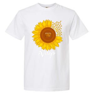 Virgo Sunflower Zodiac Sign Floral Astrology Gift Garment-Dyed Heavyweight T-Shirt