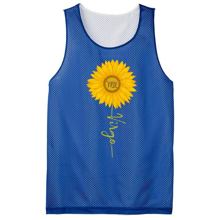 Virgo Sunflower Zodiac Sign Floral Horoscope Gift Mesh Reversible Basketball Jersey Tank