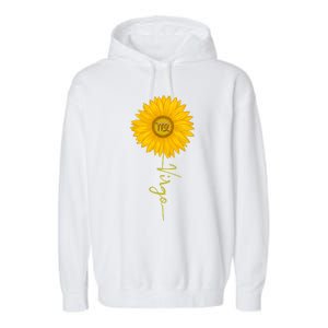 Virgo Sunflower Zodiac Sign Floral Horoscope Gift Garment-Dyed Fleece Hoodie