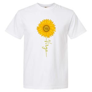 Virgo Sunflower Zodiac Sign Floral Horoscope Gift Garment-Dyed Heavyweight T-Shirt