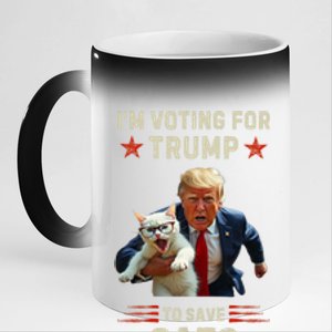 Vote Trump 2024 To Save Cats From Being Eaten 11oz Black Color Changing Mug