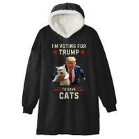 Vote Trump 2024 To Save Cats From Being Eaten Hooded Wearable Blanket