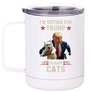 Vote Trump 2024 To Save Cats From Being Eaten 12 oz Stainless Steel Tumbler Cup