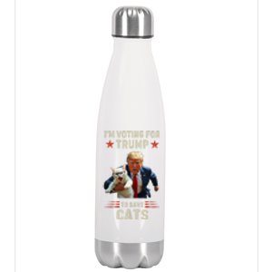 Vote Trump 2024 To Save Cats From Being Eaten Stainless Steel Insulated Water Bottle