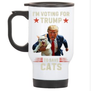 Vote Trump 2024 To Save Cats From Being Eaten Stainless Steel Travel Mug