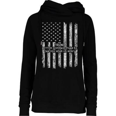 Vintage Trump 2025 45 47 Better Coverage Than 5g Womens Funnel Neck Pullover Hood