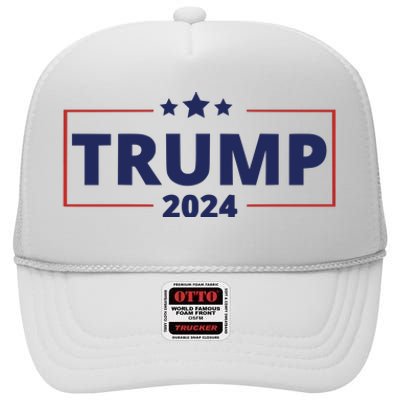 Vote Trump 2024 Election High Crown Mesh Back Trucker Hat