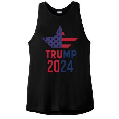 Vote Trump 2024 Usa Election Ladies PosiCharge Tri-Blend Wicking Tank