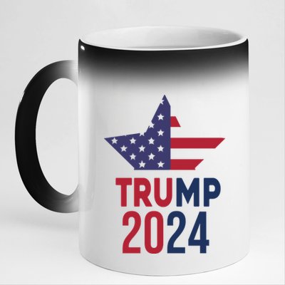 Vote Trump 2024 Usa Election 11oz Black Color Changing Mug