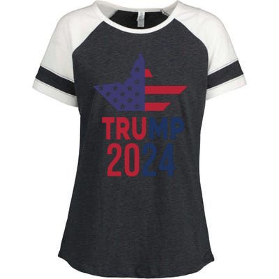 Vote Trump 2024 Usa Election Enza Ladies Jersey Colorblock Tee