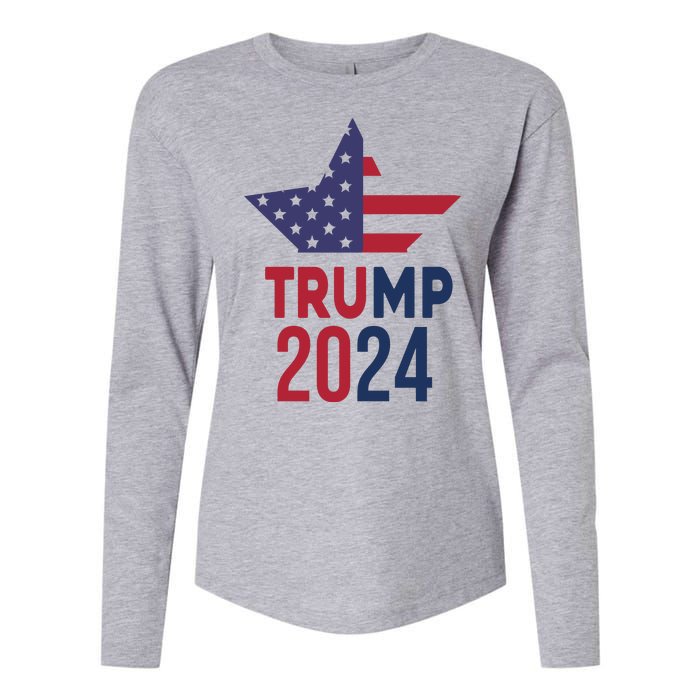 Vote Trump 2024 Usa Election Womens Cotton Relaxed Long Sleeve T-Shirt