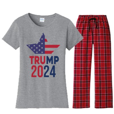 Vote Trump 2024 Usa Election Women's Flannel Pajama Set