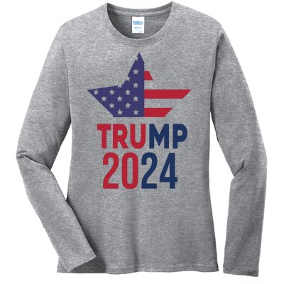 Vote Trump 2024 Usa Election Ladies Long Sleeve Shirt