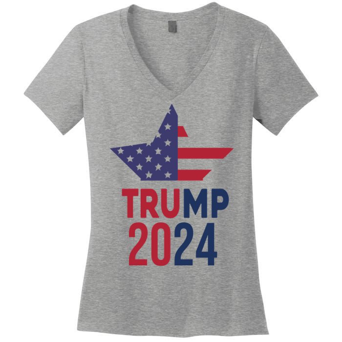 Vote Trump 2024 Usa Election Women's V-Neck T-Shirt