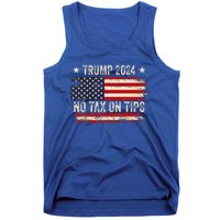 Vintage Trump 2024 No Tax On Tips Us Flag Tank Top