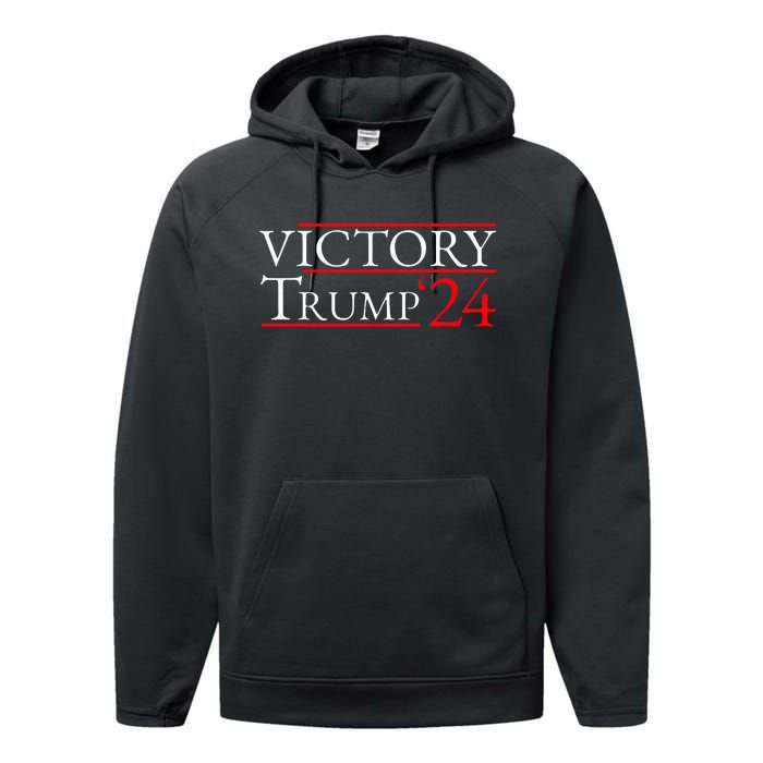 Victory Trump 24 Trump Win Election 2024 Republican Performance Fleece Hoodie