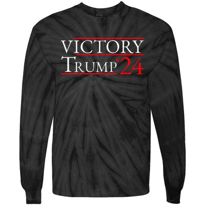 Victory Trump 24 Trump Win Election 2024 Republican Tie-Dye Long Sleeve Shirt