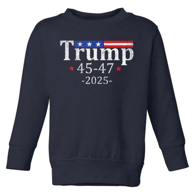 Vintage Trump 2025 Retro Us Flag 4547 Trump 2025 Toddler Sweatshirt