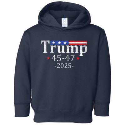 Vintage Trump 2025 Retro Us Flag 4547 Trump 2025 Toddler Hoodie