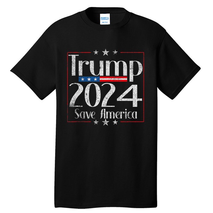 Vintage Trump 2024 Save America Vote Trump 2024 Tall T-Shirt