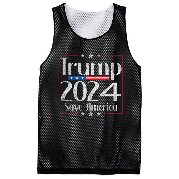 Vintage Trump 2024 Save America Vote Trump 2024 Mesh Reversible Basketball Jersey Tank