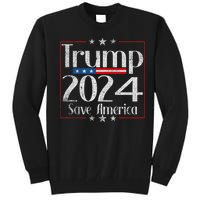 Vintage Trump 2024 Save America Vote Trump 2024 Tall Sweatshirt