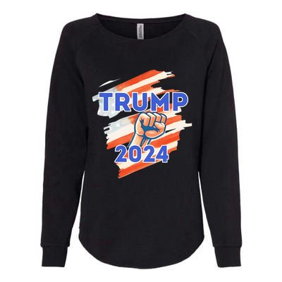 Vote Trump 2024 Usa Flag Power Fist Support Womens California Wash Sweatshirt