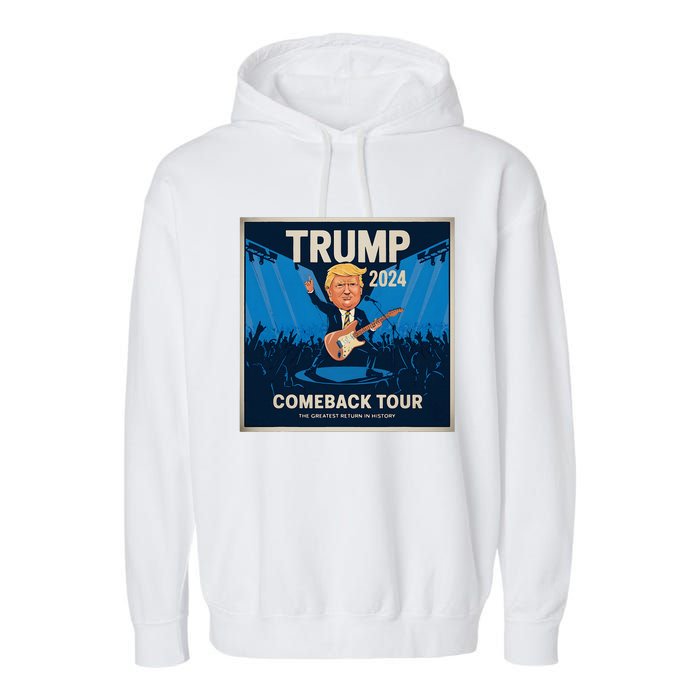 Victory Trump 2024 Won Comeback Rockstar Inauguration Garment-Dyed Fleece Hoodie