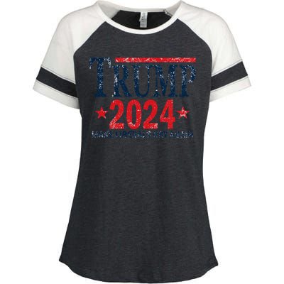 Vintage Trump 2024 Make Liberals Cry Again Gift Enza Ladies Jersey Colorblock Tee