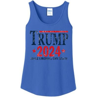 Vintage Trump 2024 Make Liberals Cry Again Gift Ladies Essential Tank