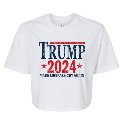 Vintage Trump 2024 Make Liberals Cry Again Gift Bella+Canvas Jersey Crop Tee