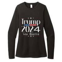 Vintage Trump 2024 Save America Vote Trump 2024 Womens CVC Long Sleeve Shirt