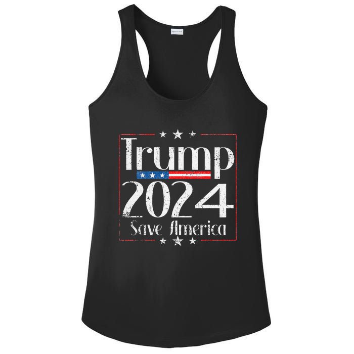 Vintage Trump 2024 Save America Vote Trump 2024 Ladies PosiCharge Competitor Racerback Tank