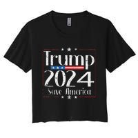 Vintage Trump 2024 Save America Vote Trump 2024 Women's Crop Top Tee