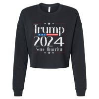 Vintage Trump 2024 Save America Vote Trump 2024 Cropped Pullover Crew