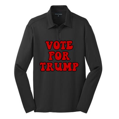 Vote Trump 2024 Take America Back Vintage Patriotic Gift Silk Touch Performance Long Sleeve Polo