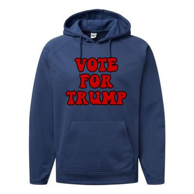 Vote Trump 2024 Take America Back Vintage Patriotic Gift Performance Fleece Hoodie