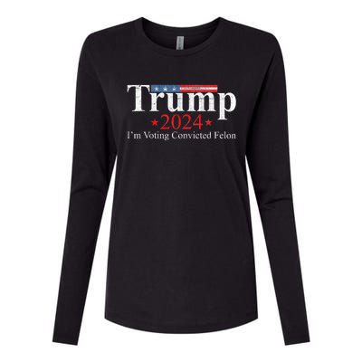 Vintage Trump 2024 IM Voting Convicted Felon Womens Cotton Relaxed Long Sleeve T-Shirt