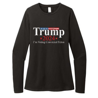 Vintage Trump 2024 IM Voting Convicted Felon Womens CVC Long Sleeve Shirt