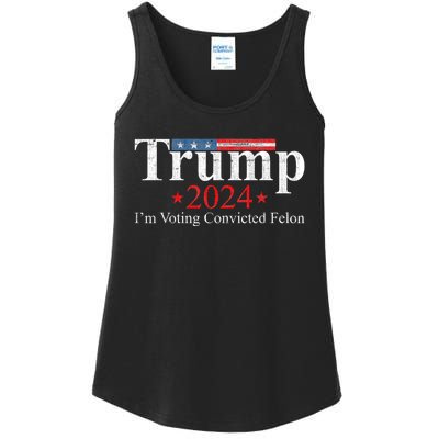 Vintage Trump 2024 IM Voting Convicted Felon Ladies Essential Tank