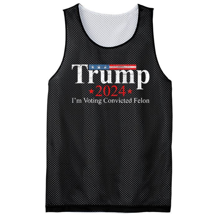 Vintage Trump 2024 IM Voting Convicted Felon Mesh Reversible Basketball Jersey Tank