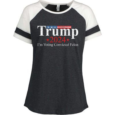 Vintage Trump 2024 IM Voting Convicted Felon Enza Ladies Jersey Colorblock Tee