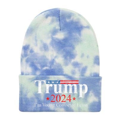 Vintage Trump 2024 IM Voting Convicted Felon Tie Dye 12in Knit Beanie