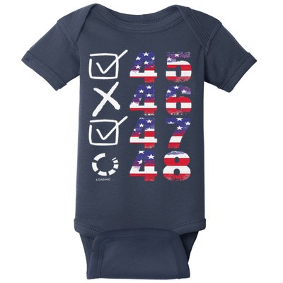 Vintage Trump 2024 Upcoming Presidential Election 48 Loading Baby Bodysuit