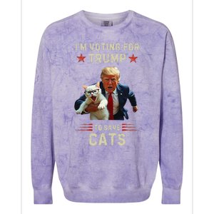 Vote Trump 2024 To Save Cats From Being Eaten Colorblast Crewneck Sweatshirt