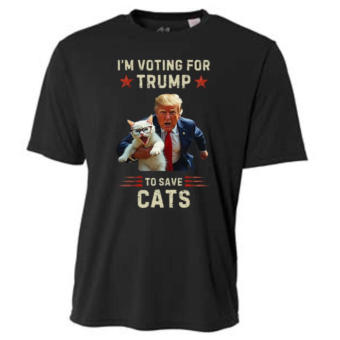 Vote Trump 2024 To Save Cats From Being Eaten Cooling Performance Crew T-Shirt